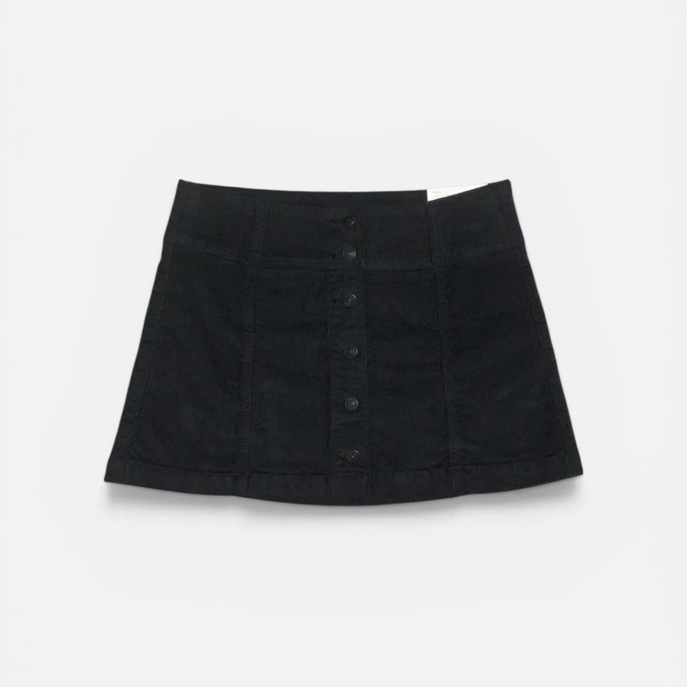 NWT! American Eagle High Rise A-Line Corduroy Charcoal Skirt Size 10 #239